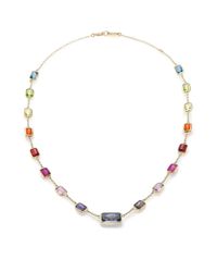 Ippolita | Multicolor Rock Candy Fall Rainbow Semi-precious Multi-stone & 18k Yellow Gold Station Necklace | Lyst