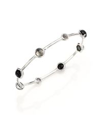 Ippolita | Metallic Rock Candy Black Tie Semi-precious Multi-stone & Sterling Silver Station Bangle Bracelet | Lyst