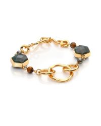 Stephanie Kantis | Black Nobility Blue Agate, Moss Green Agate & Smoky Topaz Bracelet | Lyst