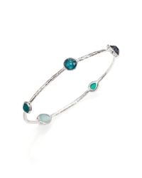 Ippolita | Blue Rock Candy Wonderland Neptune Semi-precious Multi-stone & Sterling Silver Station Bangle Bracele | Lyst