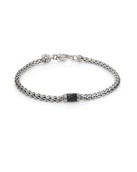 John Hardy | Metallic Classic Chain Black Sapphire & Sterling Silver Slim Station Bracelet | Lyst