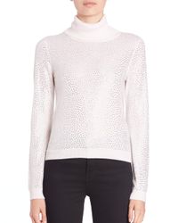 Alice + Olivia | Natural Jordana Embellished Turtleneck | Lyst