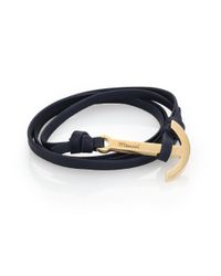 Miansai | Blue Modern Anchor Leather Wrap Bracelet | Lyst