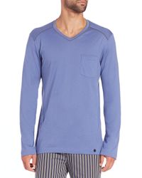Hanro | Blue Alphonse Long-sleeved Cotton T-shirt for Men | Lyst