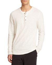 Madison Supply | White Slubbed Cotton Henley for Men | Lyst