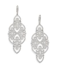 Adriana Orsini | Metallic Statement Pave Crystal Gate Drop Earrings/silvertone | Lyst