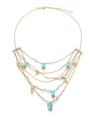 Alexis Bittar | Metallic Elements Crystal, Howlite & Fluorite Spike Accented Multi-strand Necklace | Lyst