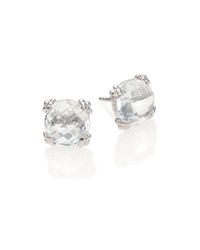 Anzie | Dew Drop White Topaz Stud Earrings | Lyst