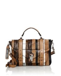 Proenza Schouler | Multicolor Ps1 Tiny Striped Leather, Suede & Snakeskin Satchel | Lyst