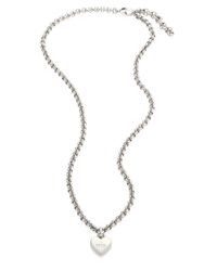 Gucci | Metallic Sterling Silver Logo Heart Pendant Necklace | Lyst