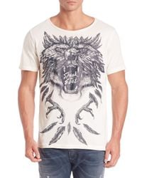 DIESEL | Gray Joe New Wolf Tee for Men | Lyst