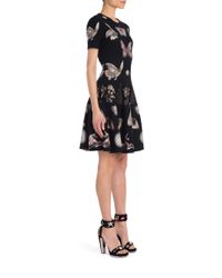 Alexander McQueen | Black Silk Feather Dress | Lyst