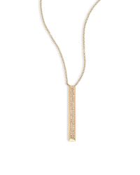 EF Collection | Metallic Vertical Diamond & 14k Yellow Gold Bar Pendant Necklace | Lyst