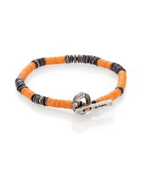M. Cohen | Orange African Vinyl Silver Disc Bracelet | Lyst