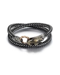 John Hardy | Black Braided Wrap Sterling Silver Bracelet | Lyst