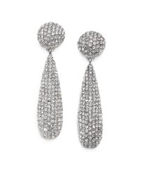 Kenneth Jay Lane | Metallic Pave Teadrop Earrings/silvertone | Lyst