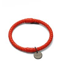Bottega Veneta | Red Intrecciato Leather Bracelet | Lyst