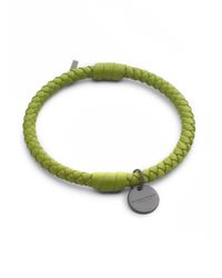 Bottega Veneta | Green Intrecciato Leather Bracelet | Lyst
