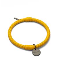 Bottega Veneta | Yellow Intrecciato Leather Bracelet | Lyst