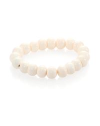Nest | White Bone Beaded Stretch Bracelet | Lyst