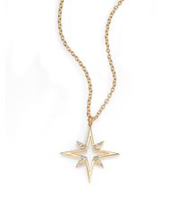 Elizabeth and James | Metallic Astral Pave White Topaz Pendant Necklace | Lyst