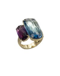 Marco Bicego | Murano London Blue Topaz, Amethyst & 18k Yellow Gold Ring | Lyst