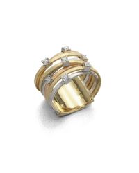 Marco Bicego | Metallic Goa Diamond, 18k White, Rose & Yellow Gold Seven-strand Ring | Lyst