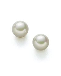 Majorica | Classic 8mm White Pearl Stud Earrings | Lyst