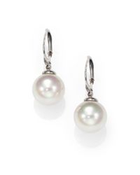 Majorica | 12mm White Pearl Drop Earrings | Lyst