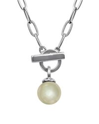 Majorica | 12mm White Organic Man-made Pearl Toggle Necklace | Lyst