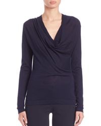 Derek Lam | Blue Draped Cowlneck Sweater | Lyst