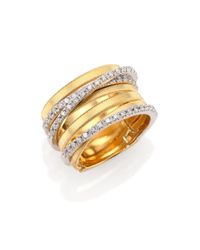 Marco Bicego | Metallic Goa Diamond, 18k Yellow & White Gold Seven-row Ring | Lyst