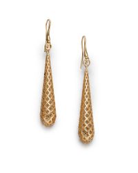 Gucci | Metallic Diamantissima 18k Yellow Gold Teardrop Earrings | Lyst