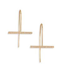 Zoe Chicco | Metallic Pave Diamond & 14k Yellow Gold Horizontal Bar Drop Earrings | Lyst