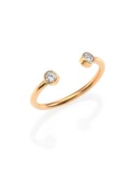 Zoe Chicco | Metallic Diamond & 14k Yellow Gold Two-bezel Open Ring | Lyst