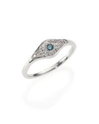 Jacquie Aiche | Blue Diamond & 14k White Gold Eye Ring | Lyst
