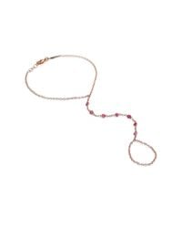 Jacquie Aiche | Pink Ruby & 14k Rose Gold Bezel Hand Chain Bracelet | Lyst