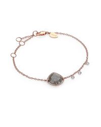 Meira T | Pink Labradorite, Diamond & 14k Rose Gold Chain Bracelet | Lyst