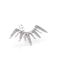Jacquie Aiche | Diamond & 14k White Gold Large Starburst Single Ear Jacket | Lyst