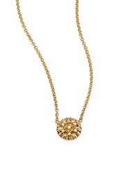 Zoe Chicco | Metallic Pave Diamond & 14k Yellow Gold Tiny Disc Necklace | Lyst