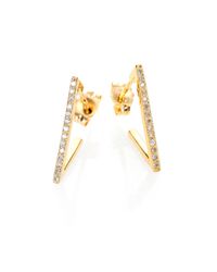 Zoe Chicco | Metallic Diamond & 14k Yellow Gold Triangle Hoop Earrings | Lyst