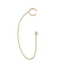 Zoe Chicco | Metallic Diamond & 14k Yellow Gold Chain Single Cuff Earring | Lyst
