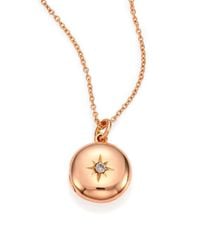Astley Clarke | Metallic Diamond & 14k Rose Gold Small Astley Locket Necklace | Lyst