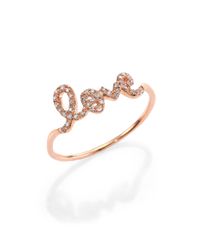 Sydney Evan | Red Diamond & 14k Rose Gold Love Ring | Lyst
