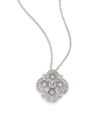 Kwiat | Diamond & 18k White Gold Flower Clover Pendant Necklace | Lyst