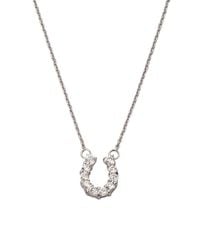 Roberto Coin | Metallic Tiny Treasures Diamond & 18k White Gold Mini Horseshoe Pendant Necklace | Lyst