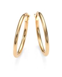 Roberto Coin | Metallic 18k Yellow Gold Oval Hoop Earrings/1 | Lyst