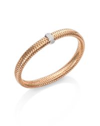 Roberto Coin | Pink Primavera Diamond & 18k Rose Gold Woven Bracelet | Lyst