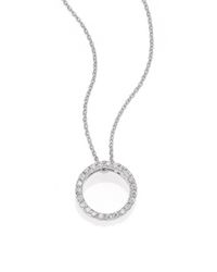 Roberto Coin | Tiny Treasures Diamond & 18k White Gold Petite Circle Pendant Necklace | Lyst