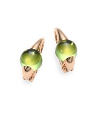 Pomellato | Pink Peridot & 18k Rose Gold Cabochon Earrings | Lyst